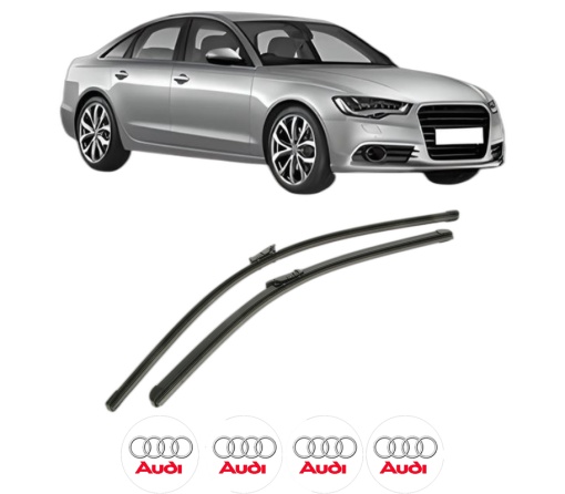 Set stergatoare AUDI A6 C7 (4G2, 4GC) din 2010-2018, pentru parbriz auto, 2 bucati, Bosch Aerotwin, din cauciuc siliconat rezistent, 4 Stickere Auto AUDI