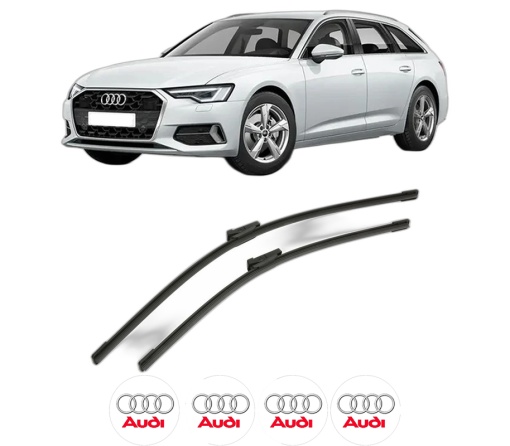 Set stergatoare AUDI A6 C8 (4A2) din 2018-2021, pentru parbriz auto, 2 bucati, Bosch Aerotwin, din cauciuc siliconat rezistent, 4 Stickere Auto AUDI
