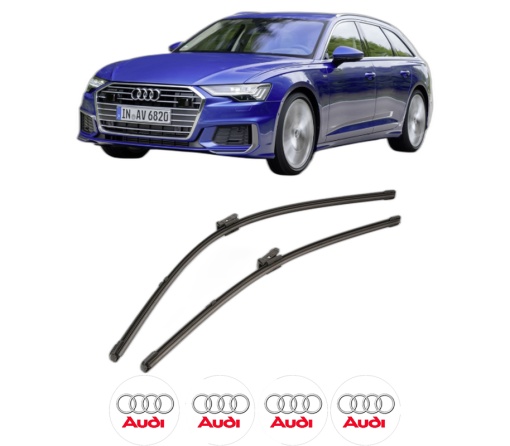 Set stergatoare AUDI A6 C8 Avant (4A5) din 2018-2023, pentru parbriz auto, 2 bucati, Valeo Silencio Xtrm, din cauciuc siliconat rezistent, 4 Stickere Auto AUDI
