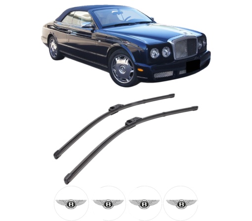 Set stergatoare BENTLEY AZURE II (RBS_) din 2006, pentru parbriz auto, 2 bucati, Valeo Silencio, din cauciuc siliconat rezistent, 4 Stickere Auto BENTLEY