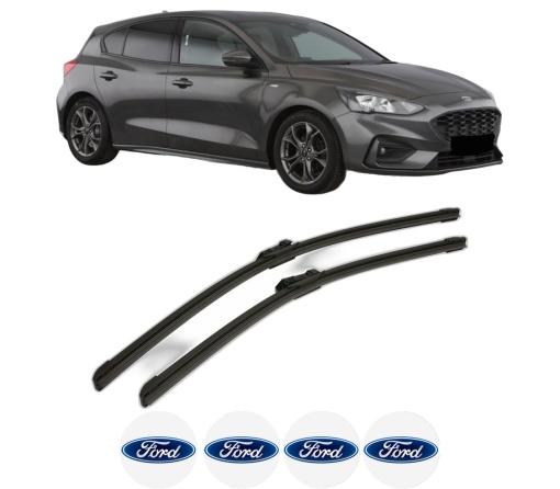 Set stergatoare FORD FOCUS IV (HN) din 2018-2022, pentru parbriz auto, 2 bucati, Bosch Aerotwin, din cauciuc siliconat rezistent, 4 Stickere Auto FORD
