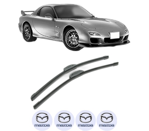 Set stergatoare MAZDA RX-7 III (FD) din 1992-2002, pentru parbriz auto, 2 bucati, Bosch Aerotwin Retrofit, din cauciuc siliconat rezistent, 4 Stickere Auto MAZDA