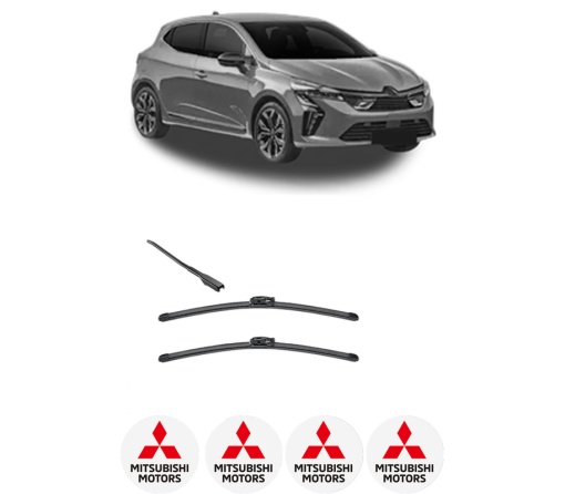 Set stergatoare MITSUBISHI COLT VII Hatchback (VB_) din 2023, pentru parbriz auto, 2 bucati, Valeo Silencio, din cauciuc siliconat rezistent, 4 Stickere Auto MITSUBISHI