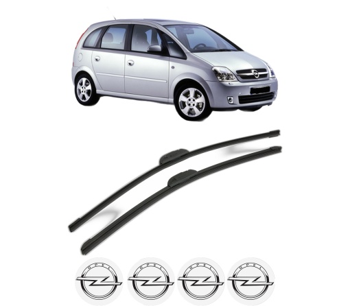 Set stergatoare OPEL MERIVA A MPV (X03) din 2003-2006, pentru parbriz auto, 2 bucati, Bosch Aerotwin Retrofit, din cauciuc siliconat rezistent, 4 Stickere Auto OPEL