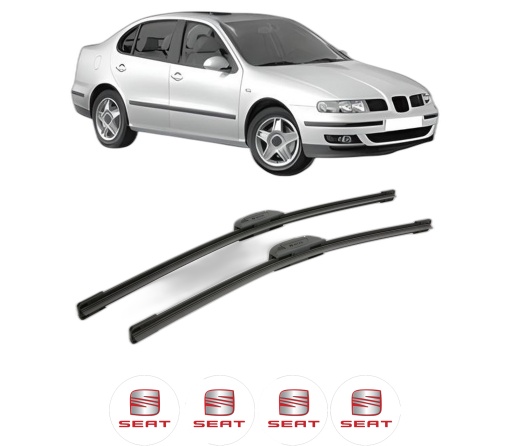 Set stergatoare SEAT TOLEDO II (1M2) din 1998-2003, pentru parbriz auto, 2 bucati, Bosch Aerotwin Retrofit, din cauciuc siliconat rezistent, 4 Stickere Auto SEAT