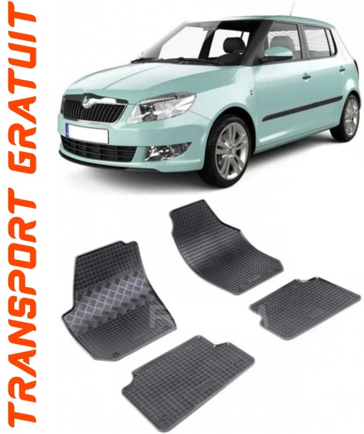 Skoda Fabia II, Hatchback, fabricat din 03.2007 - 10.2014, set covorase auto dedicate, din cauciuc 100% Premium
