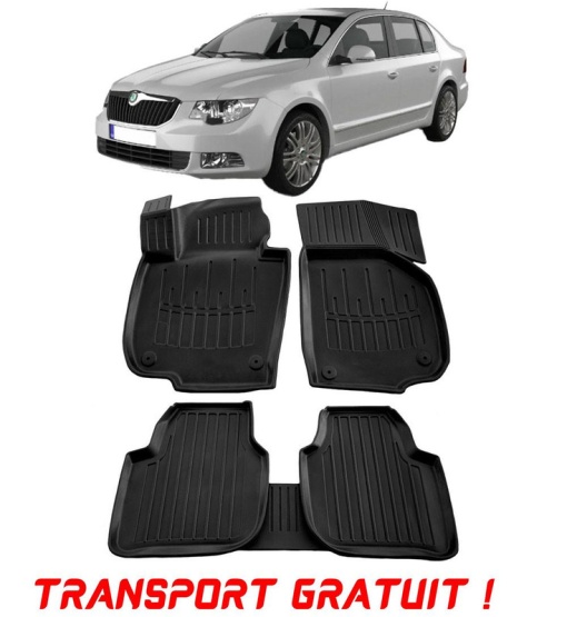 Skoda Superb II (3T) (2008-2015) Set covorase auto cauciuc G.Modern Line 3D transport gratuit