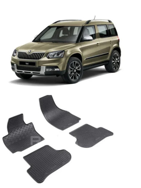 Skoda Yeti, Hatchback, fabricat din 06.2009 - 11.2017, set covorase auto dedicate, din cauciuc 100% Premium