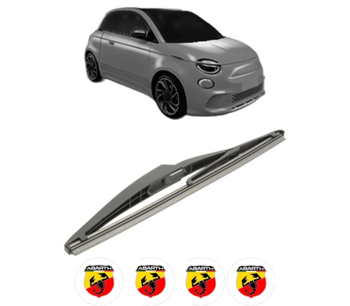 Stergator lamela spate ABARTH 500E Hatchback (332_) din 2023, pentru luneta auto, Bosch Twin, din cauciuc siliconat rezistent, 4 Stickere Auto ABARTH