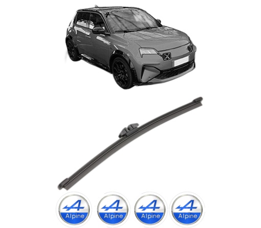 Stergator lamela spate ALPINE A290 din 2024, pentru luneta auto, Valeo Silencio, din cauciuc siliconat rezistent, 4 Stickere Auto ALPINE