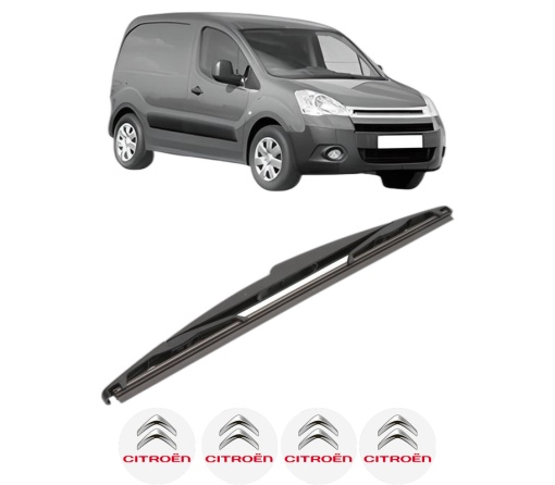 Stergator lamela spate CITROEN BERLINGO Box Body/MPV (B9) din 2008 - 2021, pentru luneta auto, Valeo Silencio, din cauciuc siliconat rezistent, 4 Stickere Auto CITROEN