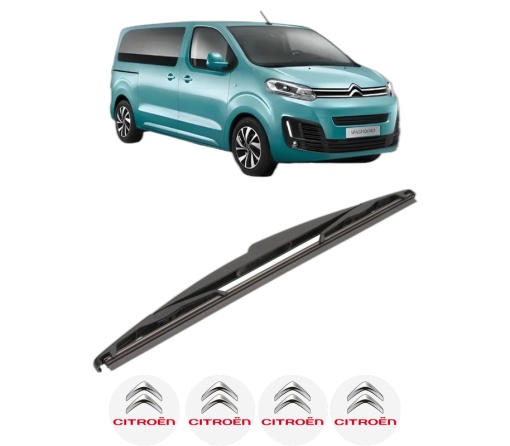 Stergator lamela spate CITROEN SPACETOURER Bus (V_) din 2016 - 2023, pentru luneta auto, Valeo Silencio, din cauciuc siliconat rezistent, 4 Stickere Auto CITROEN