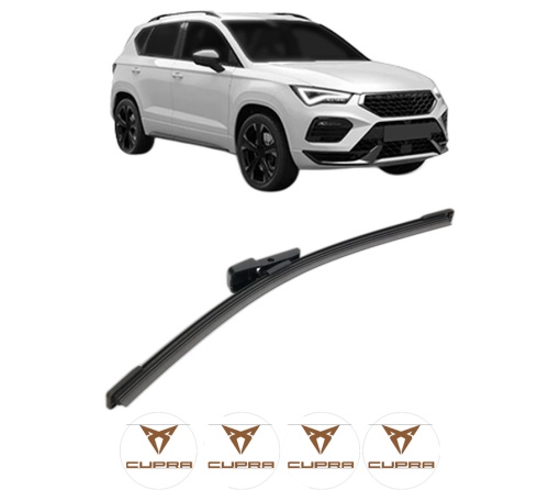 Stergator lamela spate CUPRA ATECA (KH7, KHP, KBP) din 2018, pentru luneta auto, Bosch Aerotwin, din cauciuc siliconat rezistent, 4 Stickere Auto CUPRA