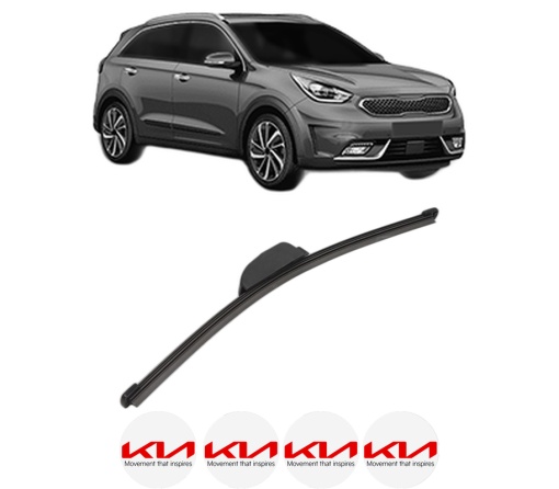 Stergator lamela spate KIA NIRO VAN (DE) din 2016, pentru luneta auto, Valeo Silencio, din cauciuc siliconat rezistent, 4 Stickere Auto KIA