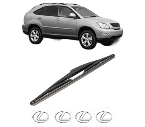 Stergator lamela spate LEXUS RX (_U3_) din 2003 - 2008, pentru luneta auto, Valeo Silencio, din cauciuc siliconat rezistent, 4 Stickere Auto LEXUS