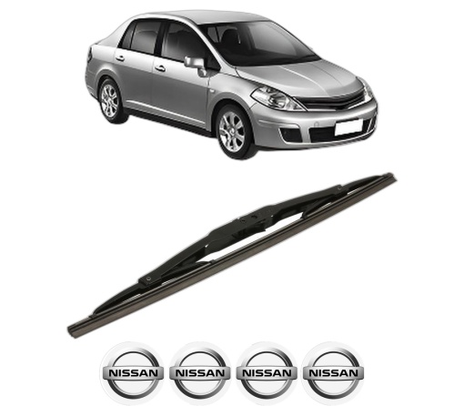 Stergator lamela spate NISSAN TIIDA Saloon (SC11) din 2007 - 2012, pentru luneta auto, Bosch Twin, din cauciuc siliconat rezistent, 4 Stickere Auto NISSAN