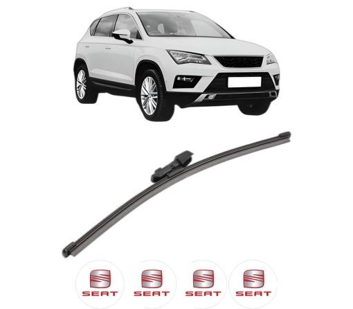 Stergator lamela spate SEAT ATECA (KH7, KHP) din 2016, pentru luneta auto, Valeo Silencio Xtrm, din cauciuc siliconat rezistent, 4 Stickere Auto SEAT
