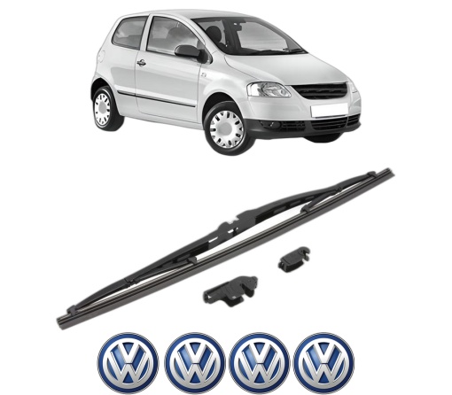 Stergator lamela spate Volkswagen FOX Hatchback (5Z1, 5Z3, 5Z4) din 2005 - 2011, pentru luneta auto, Valeo Silencio, din cauciuc siliconat rezistent, 4 Stickere Auto VW