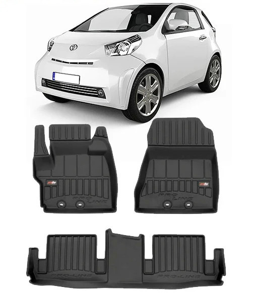 Toyota Iq Din 2008 - 2016, Hatchback , Set Covorase Auto Tip Tavita Premium 3D, din cauciuc
