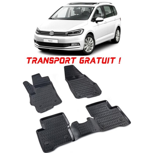 Volkswagen Touran II 2015- Set 4 covorase auto din cauciuc tip tavita premium line 3D - Transport Gratuit!