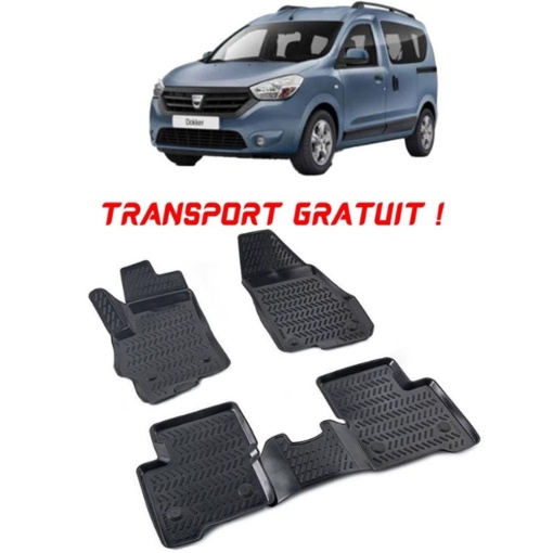 Dacia Dokker 2012- Set 4 covorase auto din cauciuc tip tavita premium line 3D - Transport Gratuit!