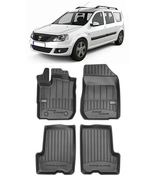 Dacia Logan II Mcv Din 01.2007 - 08.2013, Combi , Set Covorase Auto Tip Tavita Premium 3D, din cauciuc