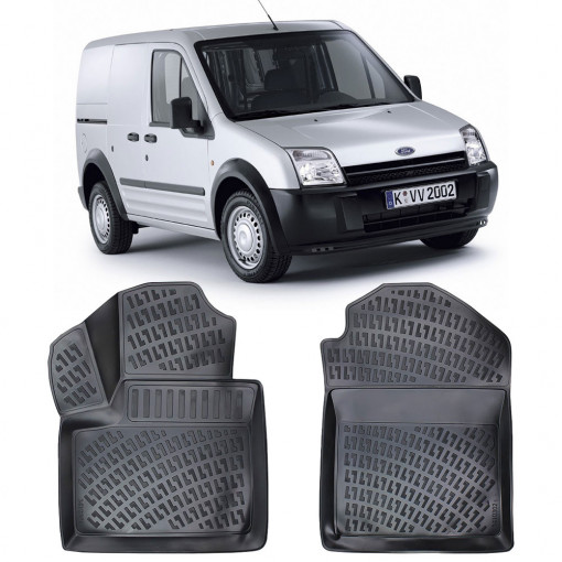 Ford Connect I 2002-2013 Set 2 Covorase Auto (Fata) Cauciuc Tip tavita Premium Line 3D