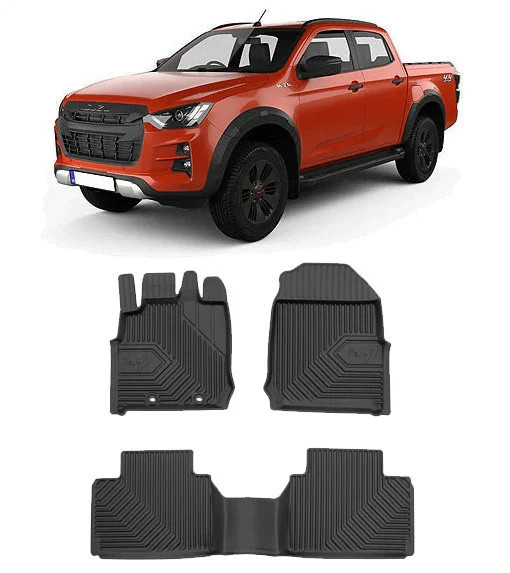 Isuzu D-Max Din 01.2021 - Prezent, Pick-Up, 4 Usi, Ampatament Lung , Set Covorase Auto Tip Tavita Premium 3D, din cauciuc