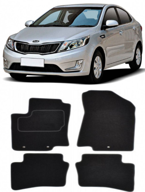 Kia RIO III Set covorase auto din mocheta premium, dedicate pentru Kia RIO III Sedan fabricat intre 2011-2017, calitate extra