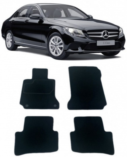 Mercedes C-Class W205 Set covorase auto din mocheta premium, dedicate pentru Mercedes C-Class W205 Sedan fabricat intre 2007-2018, calitate extra