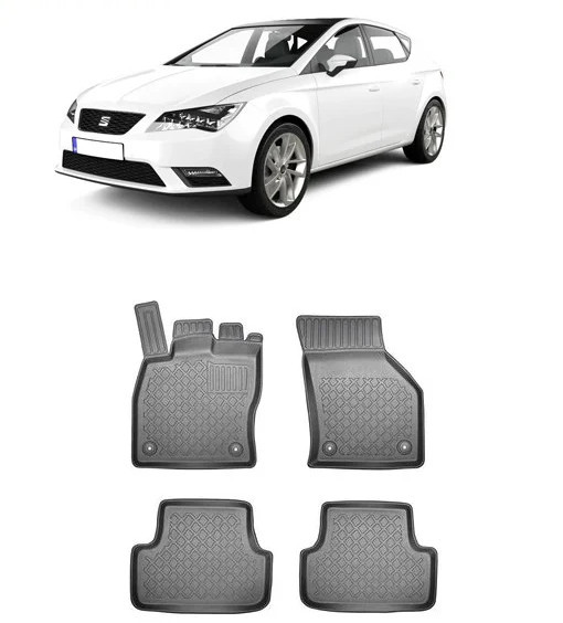 Seat Leon III 5F, Hatchback, Din 11.2012 - 02.2020 , Set Covorase Auto Tip Tavita Premium 3D, din cauciuc