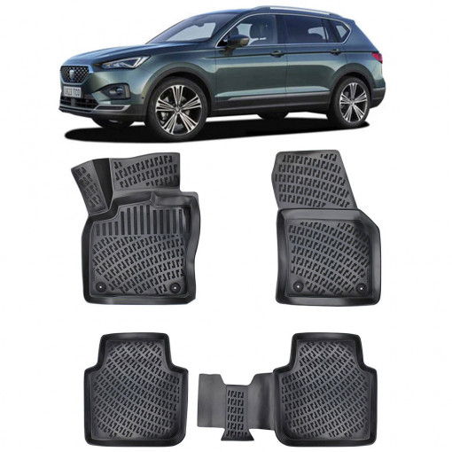 Seat Tarraco 2018- Set 4 covorase auto din cauciuc tip tavita premium line 3D
