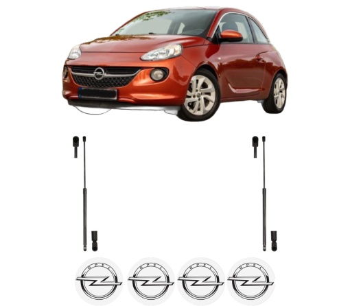 Set 2 amortizoare portbagaj haion OPEL ADAM (M13) din 2012-2019, 2 bucati, KROSNO, 4 stickere auto OPEL