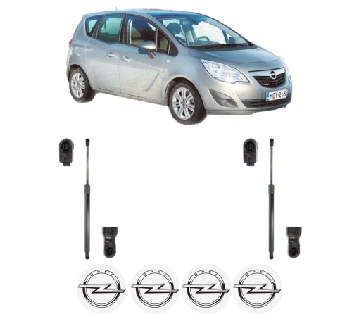 Set 2 amortizoare portbagaj haion OPEL MERIVA B MPV (S10) din 2010-2017, 2 bucati, KROSNO, 4 stickere auto OPEL
