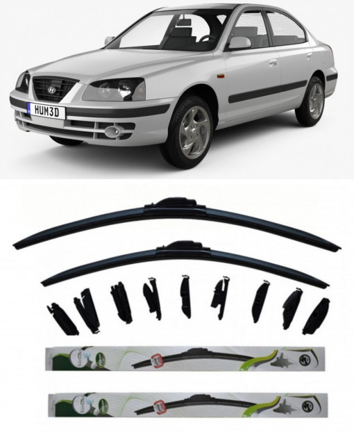 Set 2 stergatoare Multi Adapter 60/48 cm compatibile cu Hyundai Elantra(2000-2006) (53 cm/45 cm)