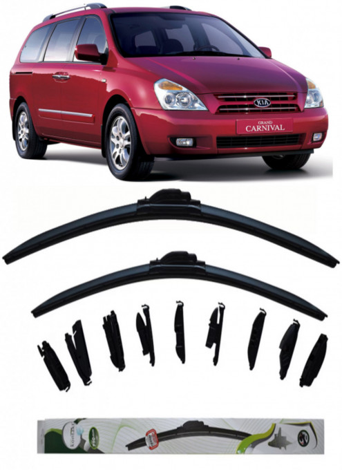 Set 2 stergatoare Multi Adapter 60/48 cm compatibile cu Kia Carnival / Grand Carnival 3 III(2006) (65 cm/45 cm)