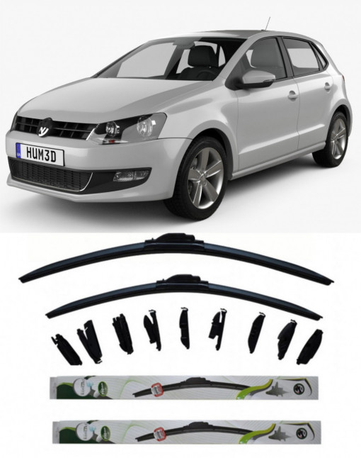 Set 2 stergatoare MultiAdapter 53cm/48cm compatibile cu Volkswagen POLO (9N_, 9A_) (2001-2009) (53 cm/48 cm)