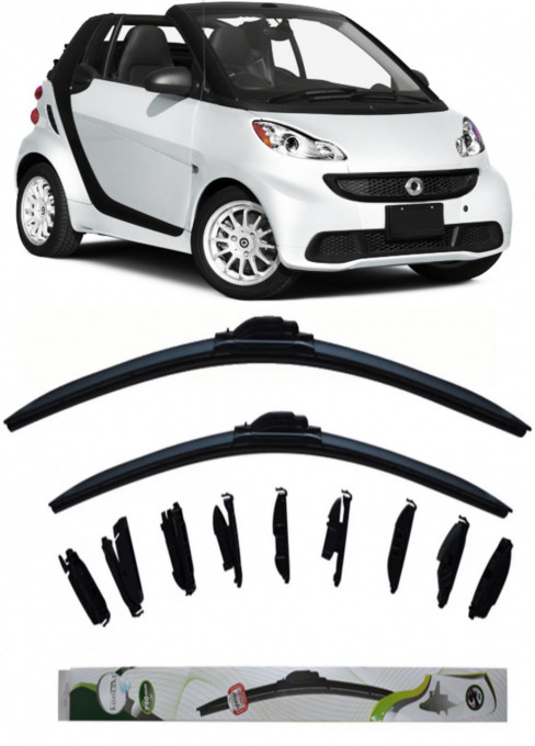 Set 2 stergatoare MultiAdapter 53cm/53cm compatibile cu Smart Cabrio(2000 - 2004) (53 cm/53 cm)