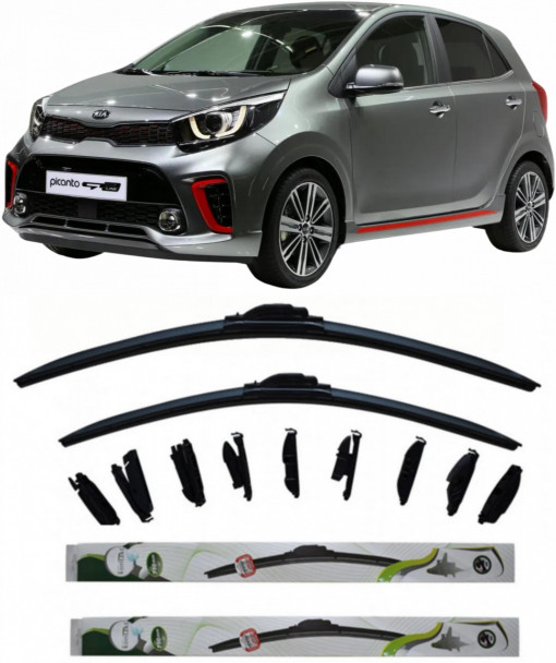 Set 2 stergatoare MultiAdapter 55cm/40cm compatibile cu Kia PICANTO II (TA) (2011-2017) (55 cm/40 cm)