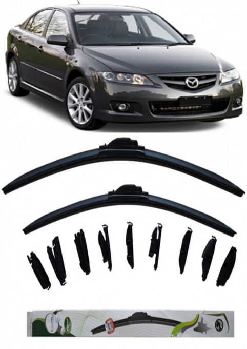 Set 2 stergatoare MultiAdapter 55cm/48cm compatibile cu Mazda 6 Saloon (GG) (2002-2007) (55 cm/48 cm)