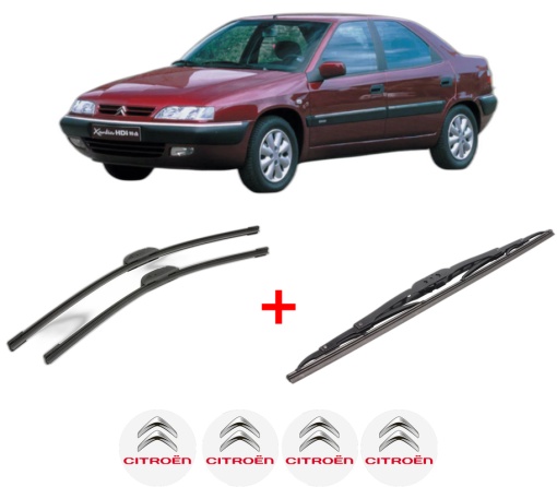 Set 3 stergatoare CITROEN XANTIA (X1_, X2_) din 1993 - 2003, pentru parbriz si luneta fata si spate auto, Bosch Twin, din cauciuc siliconat rezistent, 4 Stickere Auto CITROEN