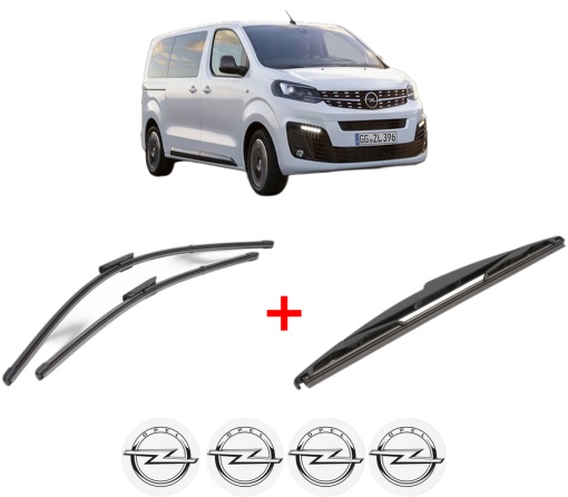 Set 3 stergatoare OPEL ZAFIRA LIFE Bus (K0) din 2019, pentru parbriz si luneta fata si spate auto, Valeo Silencio, din cauciuc siliconat rezistent, 4 Stickere Auto OPEL