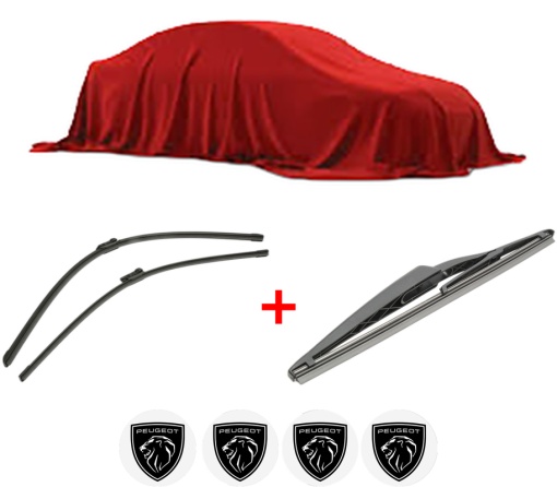 Set 3 stergatoare PEUGEOT 3008 I MPV (0U_) din 2009 - 2016, pentru parbriz si luneta fata si spate auto, Bosch Twin, din cauciuc siliconat rezistent, 4 Stickere Auto PEUGEOT