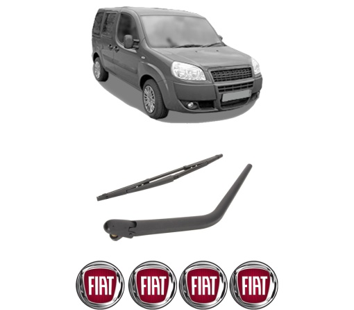 Set brat stergator spate cu lamela pentru FIAT DOBLO MPV (119_, 223_) din 2001-2005, pentru spate, din cauciuc siliconat rezistent, 4 stickere auto FIAT