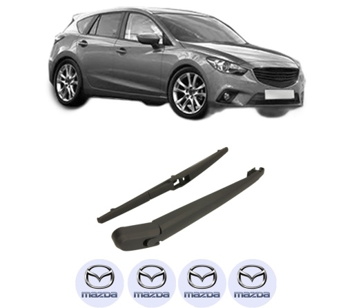 Set brat stergator spate cu lamela pentru MAZDA 3 (BM, BN) din 2013-2019, pentru spate, din cauciuc siliconat rezistent, 4 stickere auto MAZDA