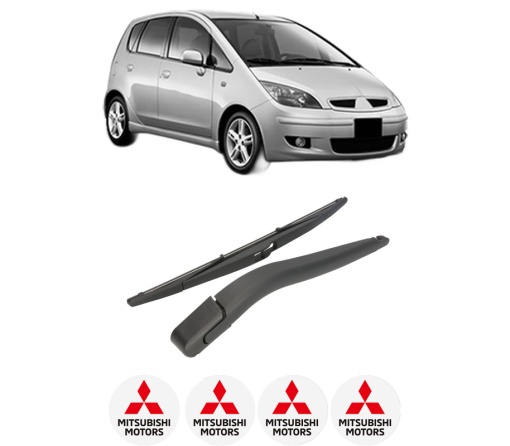 Set brat stergator spate cu lamela pentru MITSUBISHI COLT VI (Z3_A, Z2_A) din 2004-2012, pentru spate, din cauciuc siliconat rezistent, 4 stickere auto MITSUBISHI