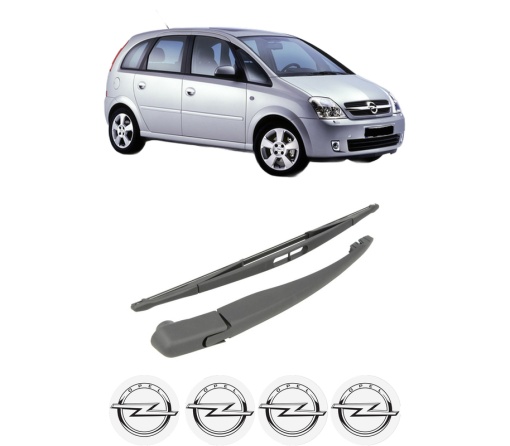 Set brat stergator spate cu lamela pentru OPEL MERIVA A MPV (X03) din 2003-2010, pentru spate, din cauciuc siliconat rezistent, 4 stickere auto OPEL