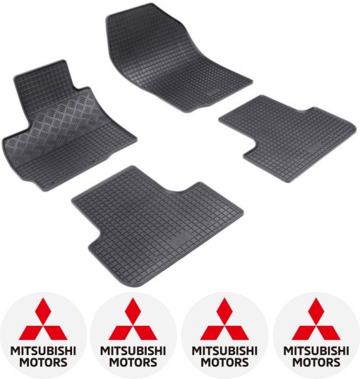 Set covorase Mitsubishi ASX SUV 05.2010 - prezent si 4 stickere rotunde Mitsubishi