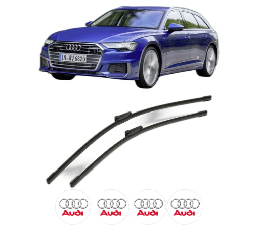 Set stergatoare AUDI A6 C8 Avant (4A5) din 2018-2023, pentru parbriz auto, 2 bucati, Bosch Aerotwin, din cauciuc siliconat rezistent, 4 Stickere Auto AUDI