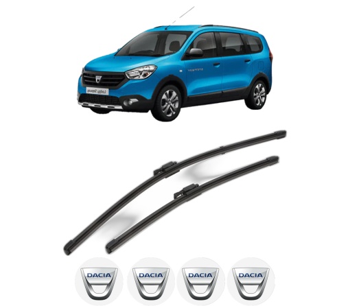 Set stergatoare DACIA LODGY (JS_) din 2012-2019, pentru parbriz auto, 2 bucati, Valeo Silencio Xtrm, din cauciuc siliconat rezistent, 4 Stickere Auto DACIA